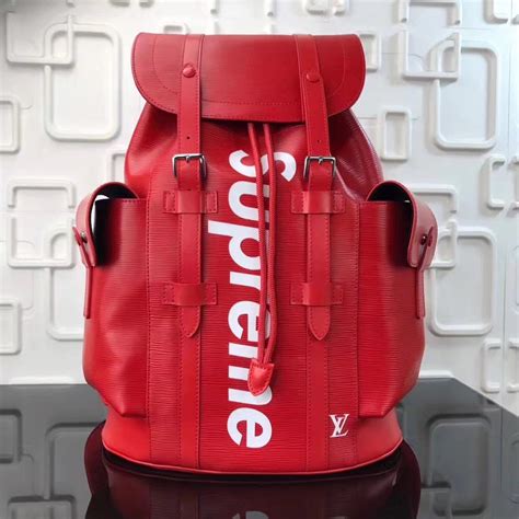 fake louis vuitton red supreme